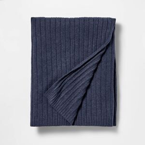 50"x60" Casual Mixed Rib Throw Blanket Navy - Thre Navy